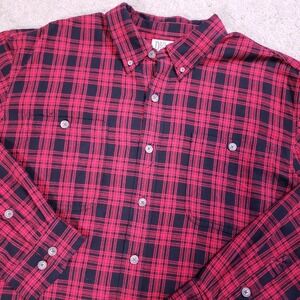 Duluth Trading Shirt Mens 2XLT 2XL TALL Red Buffalo Check Free Swingin' Flannel